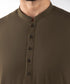 Men's Stitched 2 PC Brown Cotton Suit